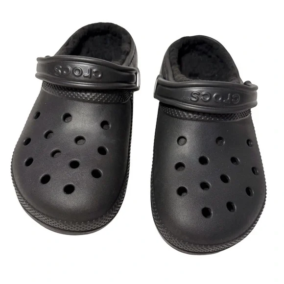 Crocs Classic Black Lined Clogs, Fleece-Lined Cozy Comfort, Size Womens 8, Men 6 - Picture 5 of 8